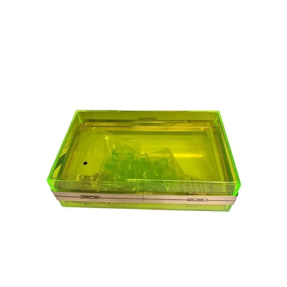 Neon Green Transparent Box Bag